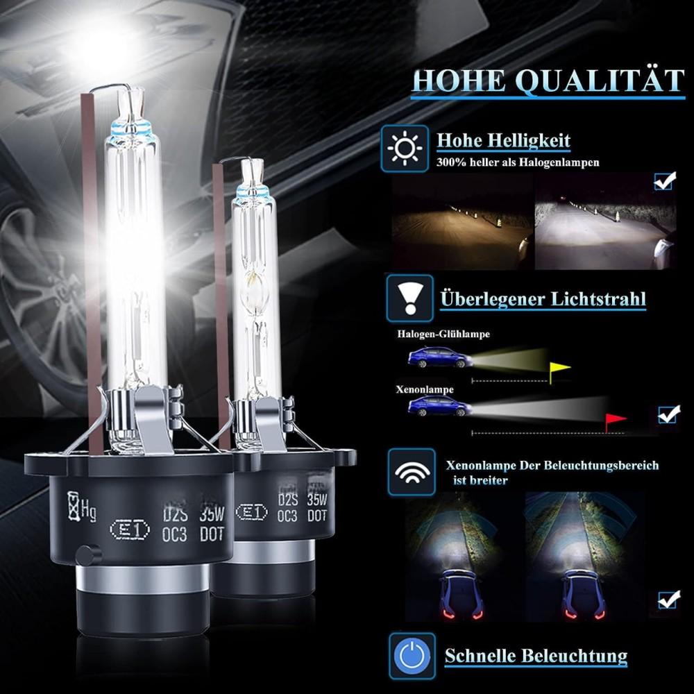 2x D2S Xenon Brenner 6000K HID -lamper Audi A8 D2 (4D2, 4D8)