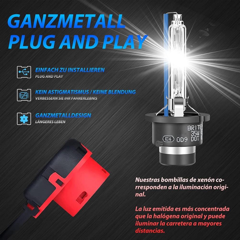 D2S Xenon Brenner 4300k Set 35W HID-lamper Hvid med E-test Mark 85122