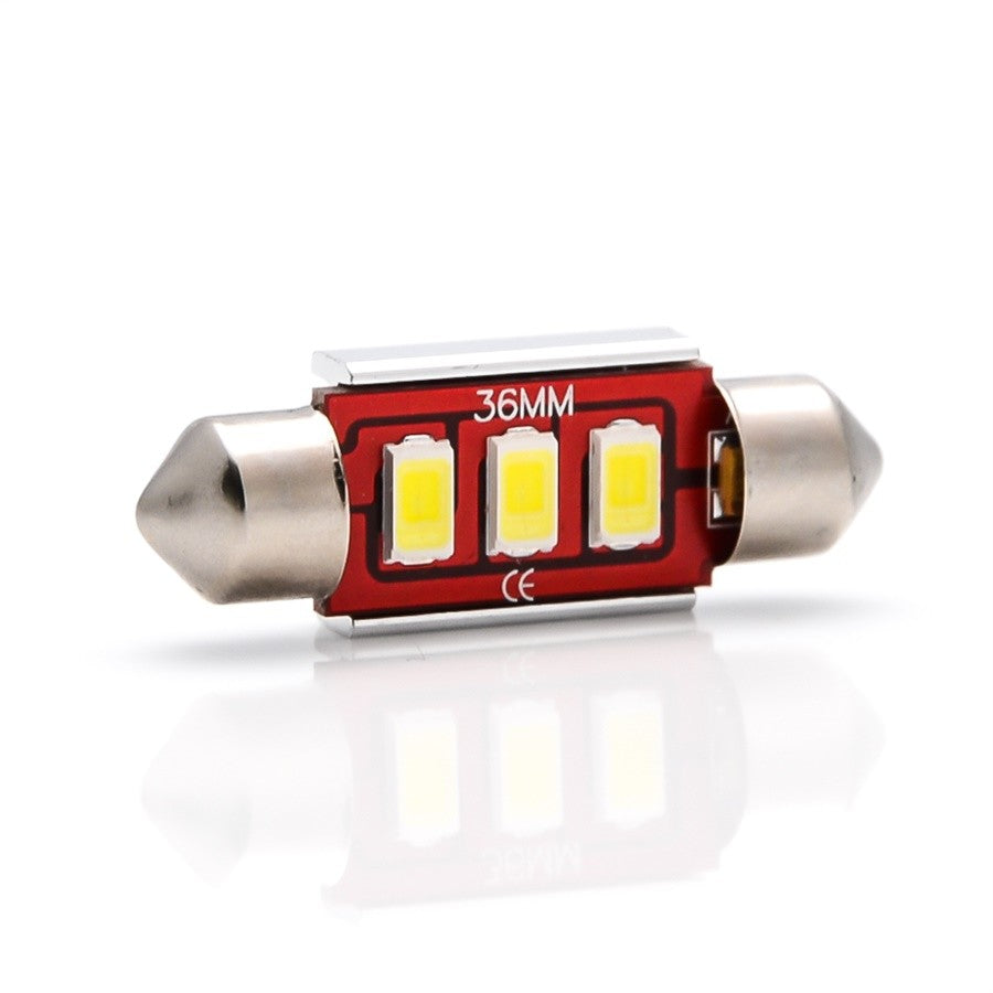 LED Soffitte C5W 36mm 3 SMD 5050 Rot Innenraum Beleuchtung mit Kühlrippen KFZ - LEDRide