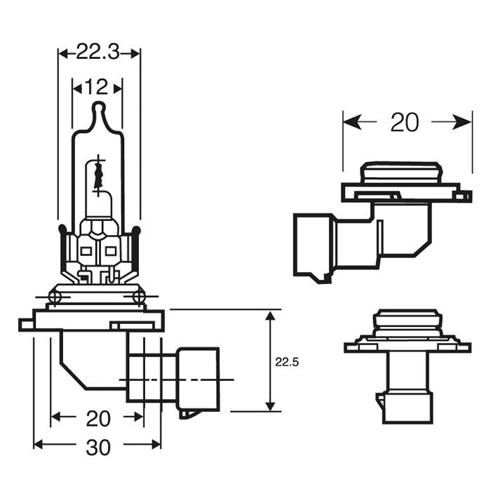UltraXenon HB3 P20d 60W 12V Premium +50% Halogen Lampe E-Prüfzeichen - LEDRide