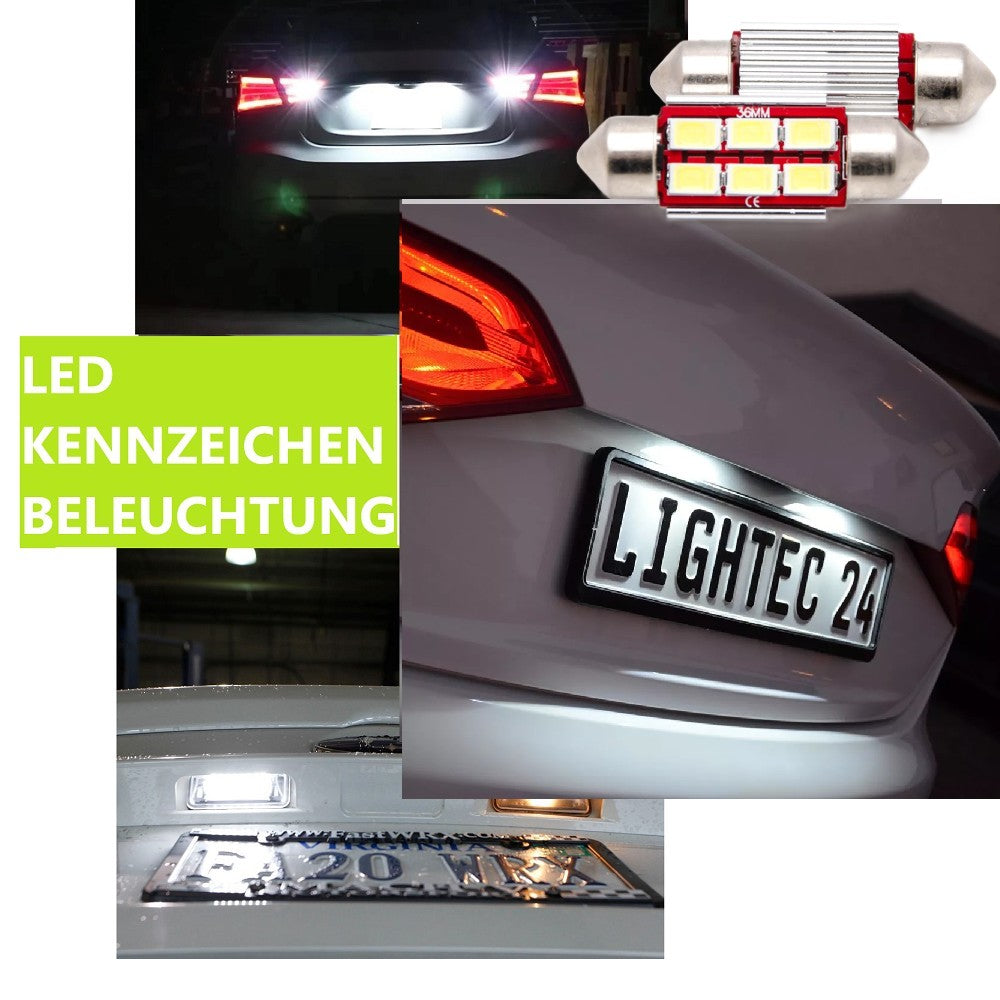2x 6SMD LED Kennzeichenbeleuchtung 12V Soffitte 36mm MERCEDES-BENZ E-KLASSE W210