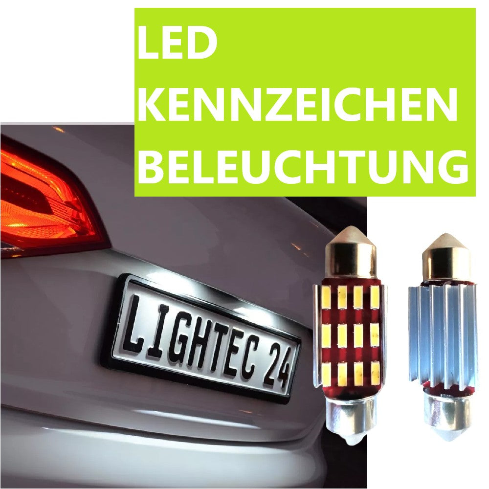 2x 12SMD LED Kennzeichenbeleuchtung 12V Soffitte 36mm für SKODA SUPERB II Kombi 3T5