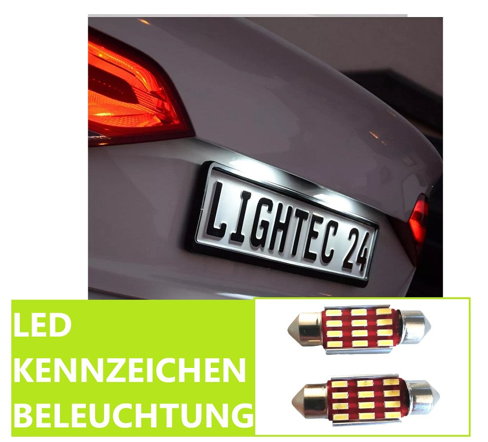 2x 12SMD LED Kennzeichenbeleuchtung 12V Soffitte 36mm für SKODA SUPERB II Kombi 3T5