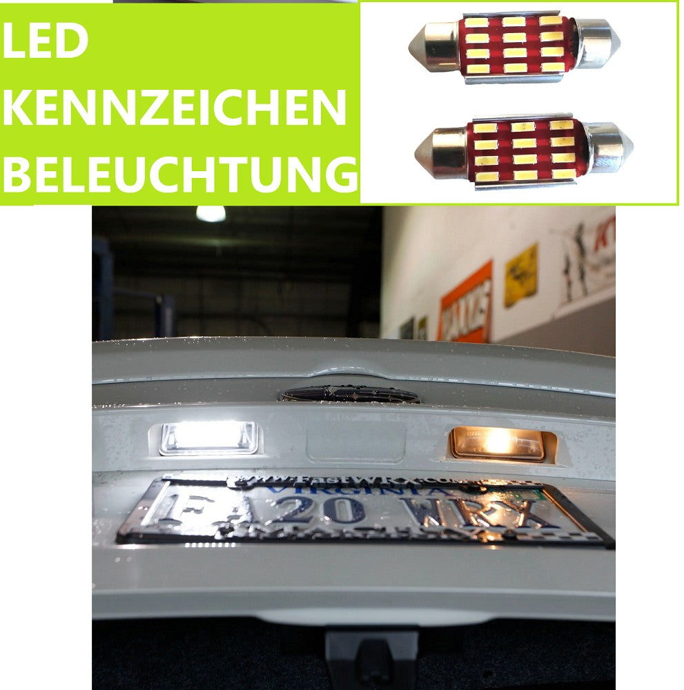 2x 12SMD LED Kennzeichenbeleuchtung 12V Soffitte 36mm für SKODA SUPERB II Kombi 3T5