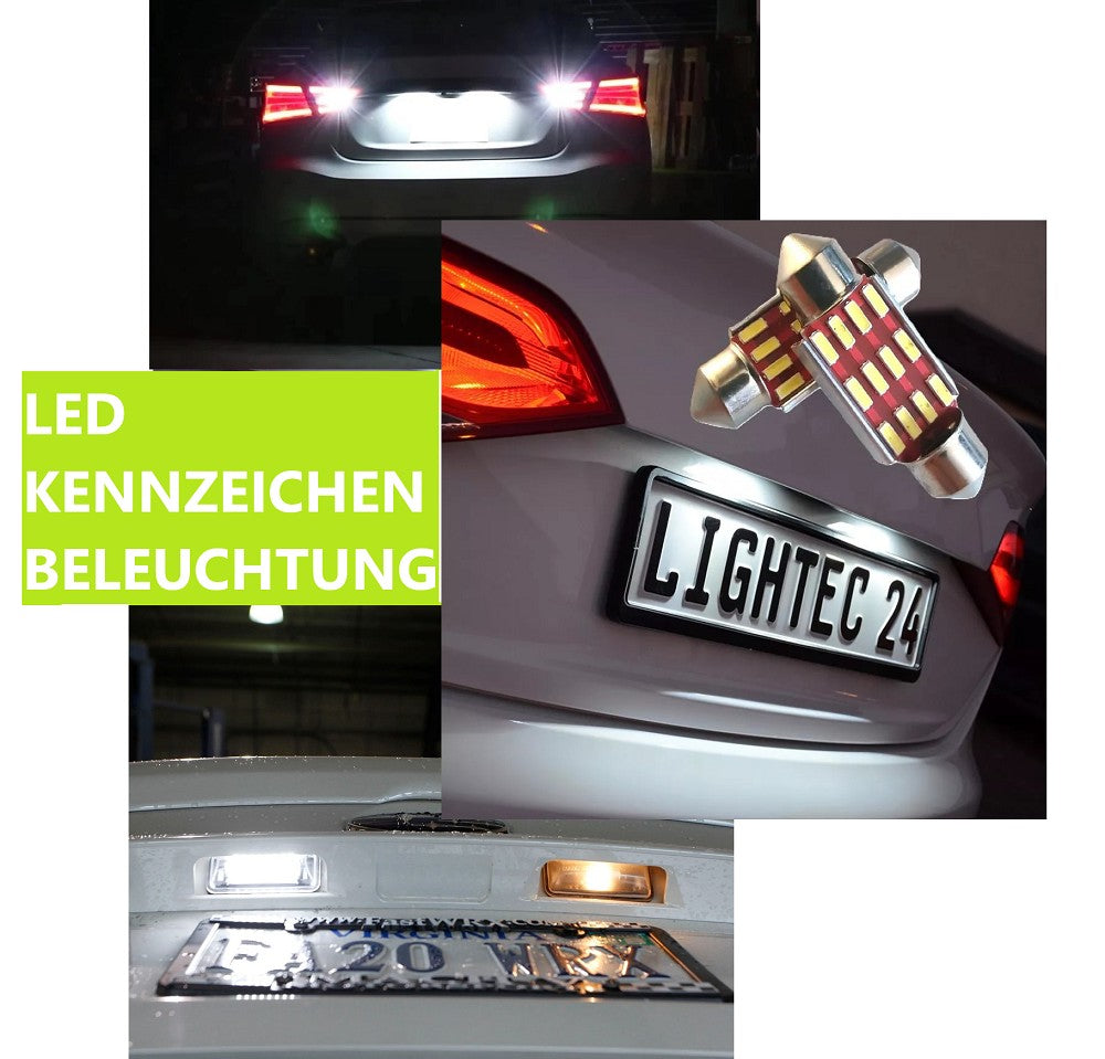 2x 12SMD LED Kennzeichenbeleuchtung 12V Soffitte 36mm für SKODA SUPERB II Kombi 3T5