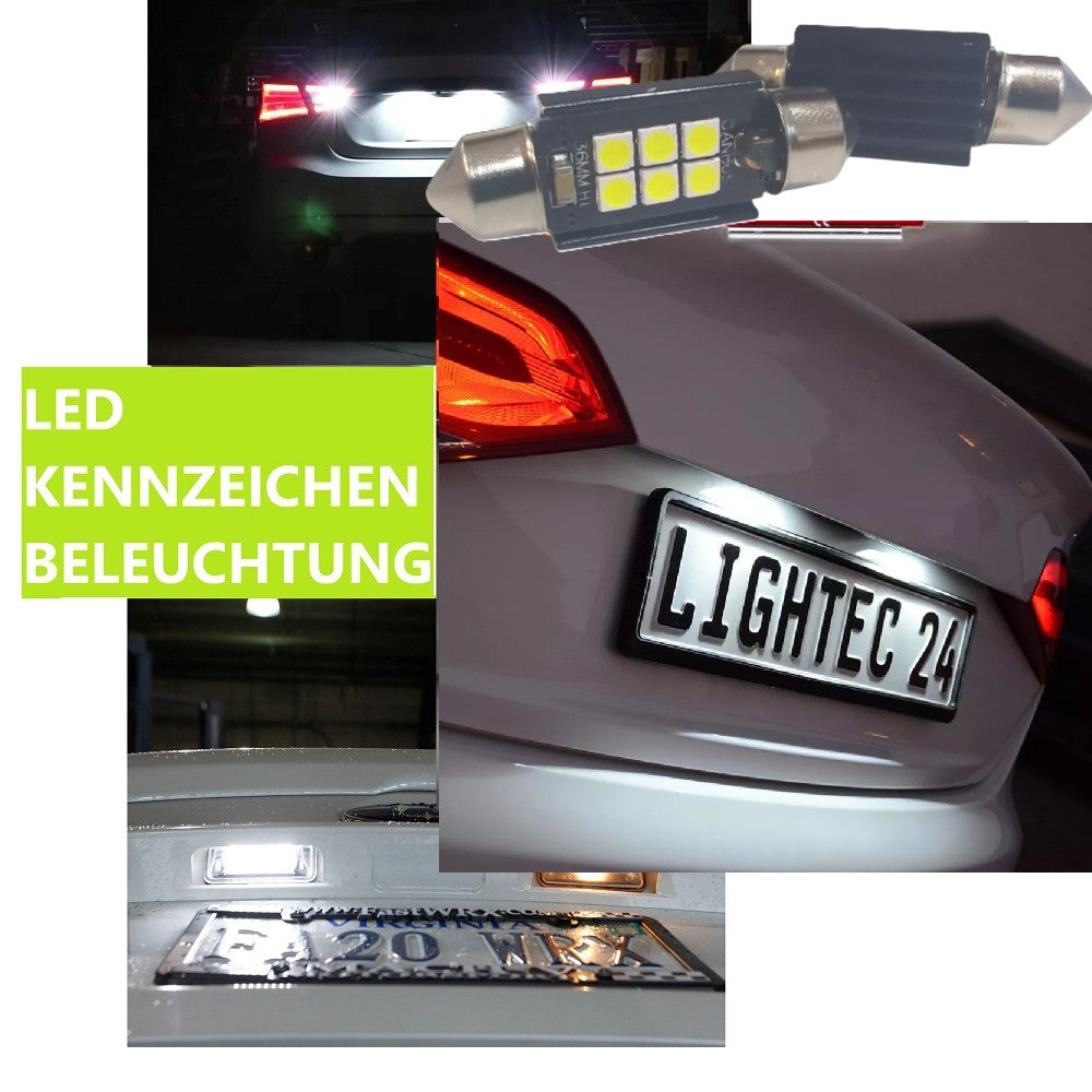2x 6SMD LED Kennzeichenbeleuchtung 12V Soffitte 36mm für BMW 3 Compact E36