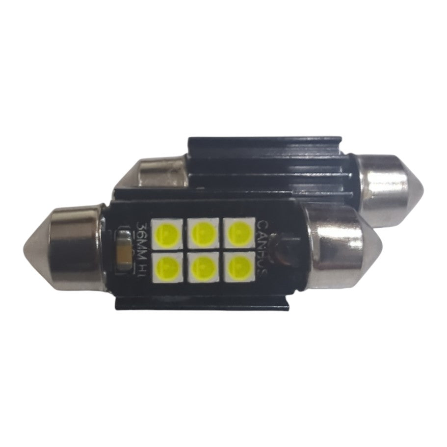 2x 6SMD LED Kennzeichenbeleuchtung 12V Soffitte 36mm für ALPINA B5 Kombi E61