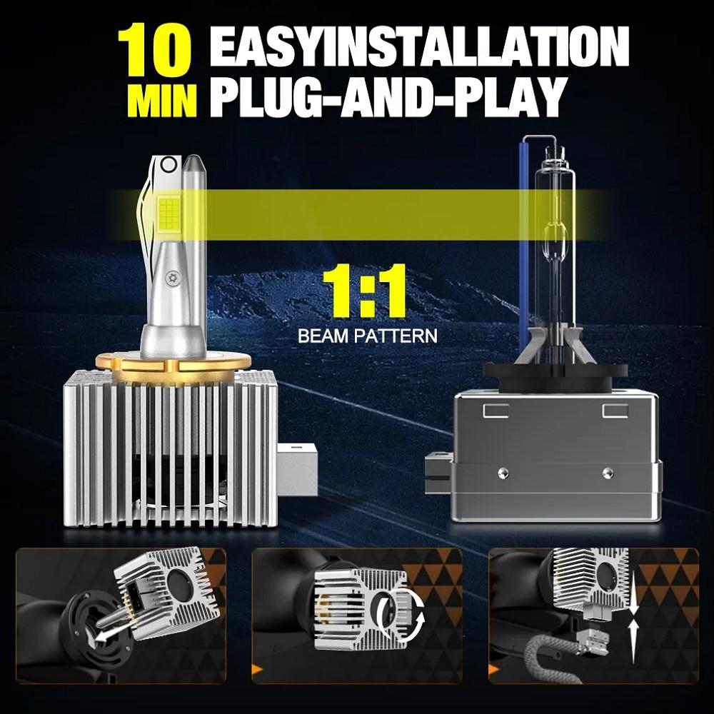 2x LED Xenon Burner D1S 6000K 35W Lampu E-Test Mark Audi A4 8ec, B7