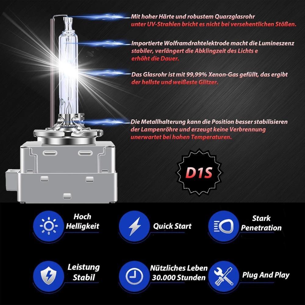 Sæt 2 stykker Xenon Brenner D3S 6000K 35W Lampe E-test Mark Audi A6 C6 4F2
