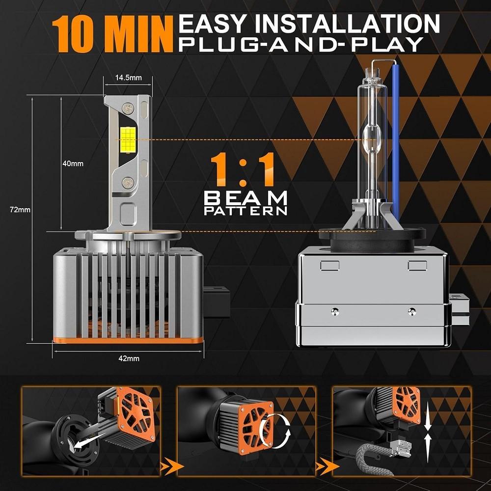 2 x Premium LED Xenon Brenner D8S 6000K E-Prüfzeichen Gasentladungslampe