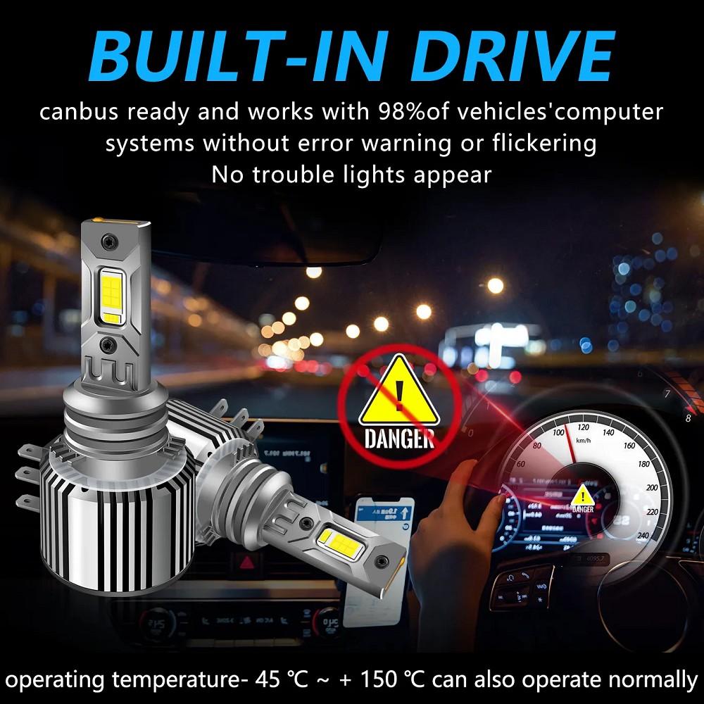 2x H15 LED Tagfahrlicht Set 90W Canbus 6000K Weiß Plug & Play für modernes Tageslicht