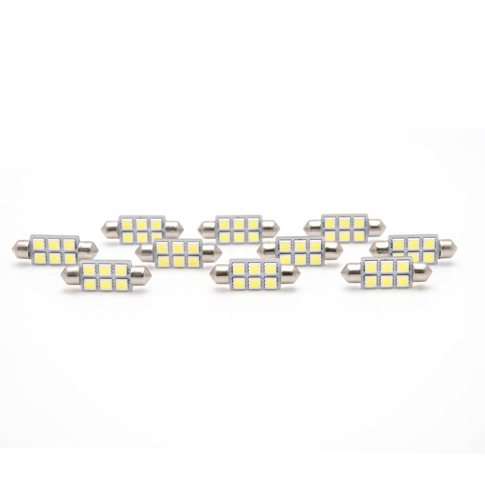 10x LED Soffitte C5W 39mm 5050 6 SMD weiß Innenraum Beleuchtung KFZ Festoon - LEDRide