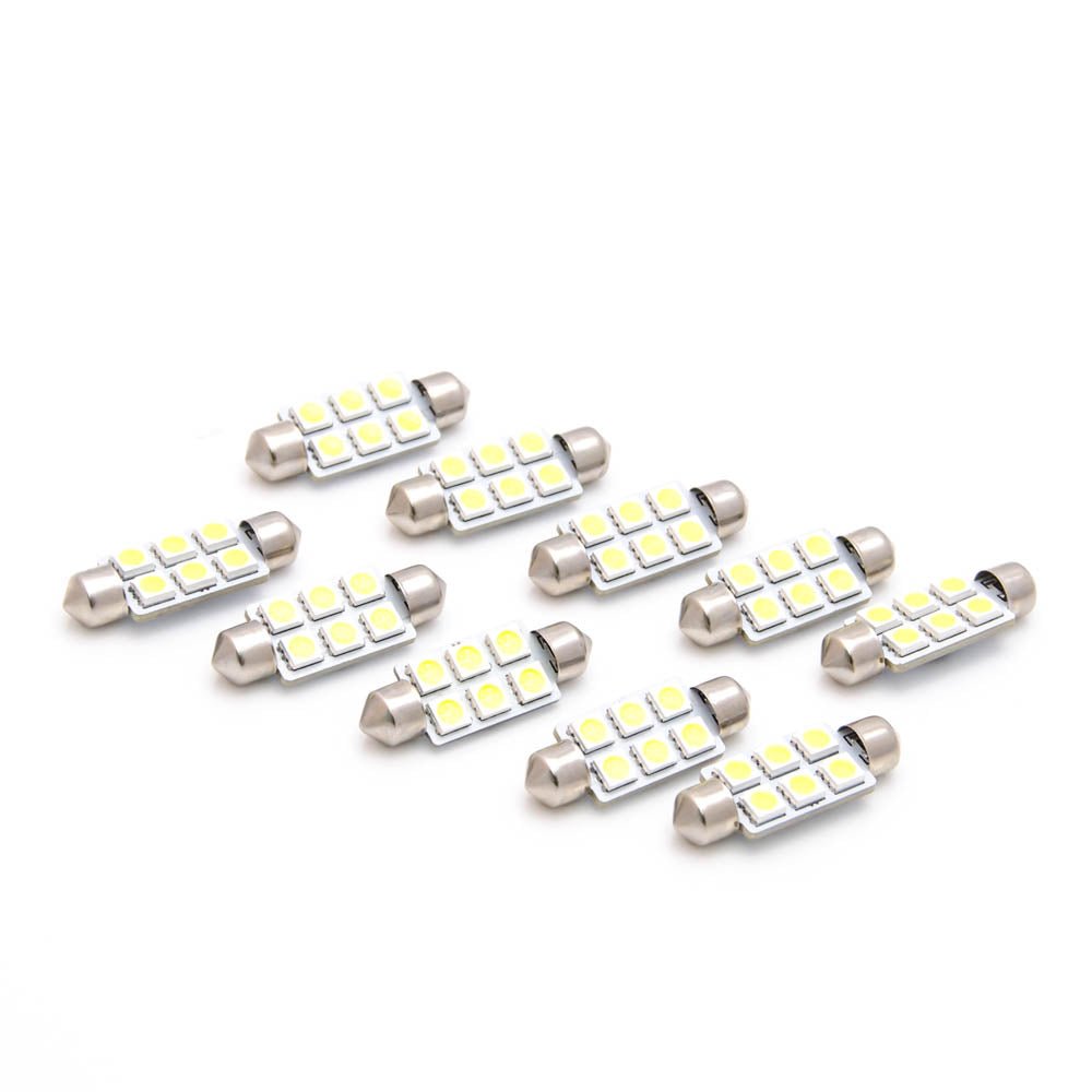 10x LED Soffitte C5W 39mm 5050 6 SMD weiß Innenraum Beleuchtung KFZ Festoon - LEDRide