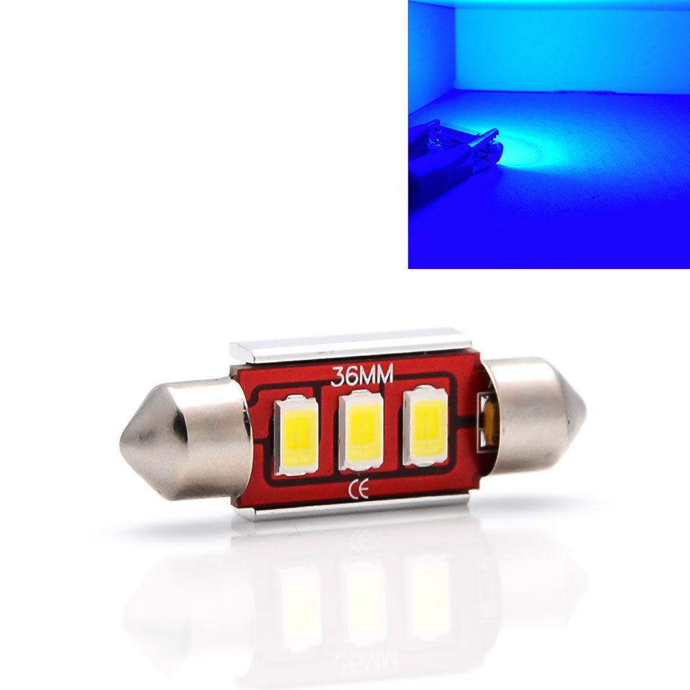 LED Soffitte C5W 36mm 3 SMD 5050 Innenraum Beleuchtung mit Kühlrippen blau - LEDRide
