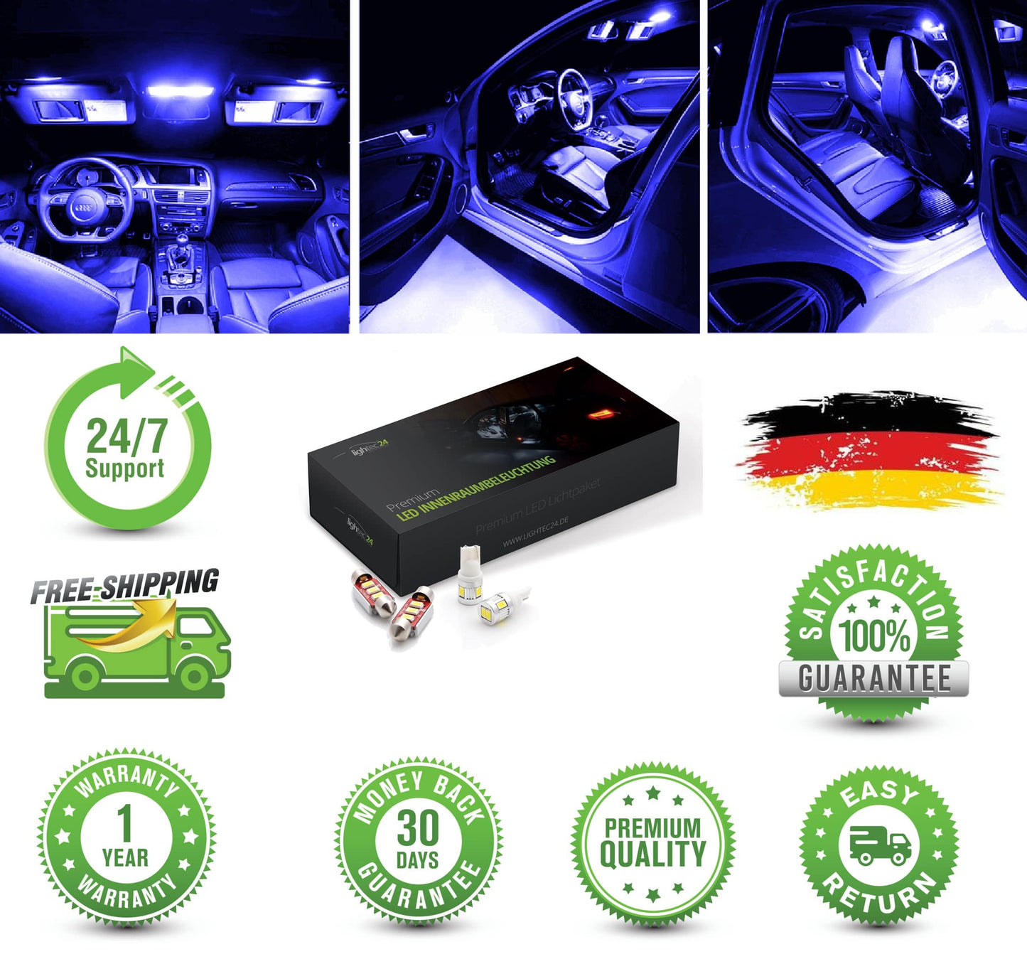 LED Innenraumbeleuchtung BMW 3er Touring F31 Premium Lichtpaket Kombi Blau