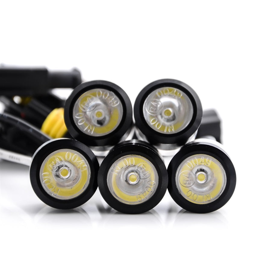 LED Tagfahrlicht Flex 10 SMD E-Prüfzeichen schwarz DRL 6000K 12V - LEDRide