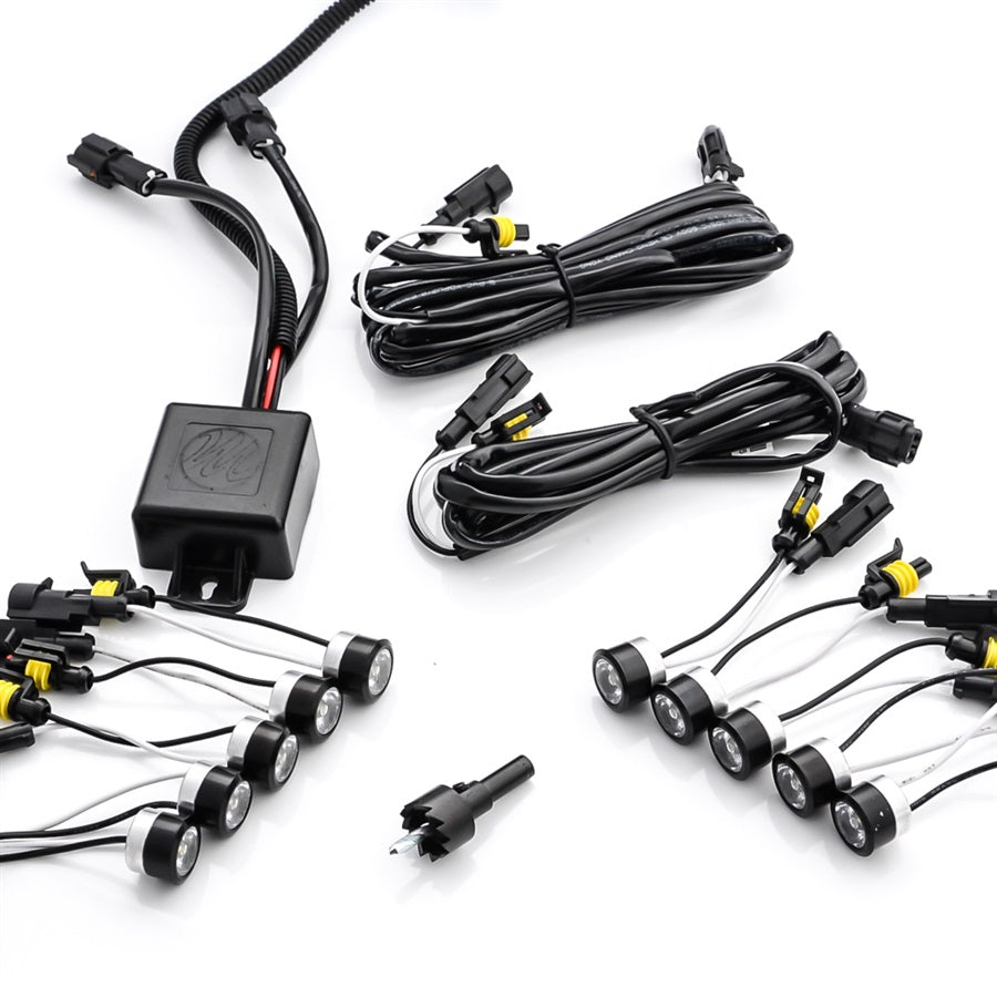 LED Tagfahrlicht Flex 10 SMD E-Prüfzeichen schwarz DRL 6000K 12V - LEDRide