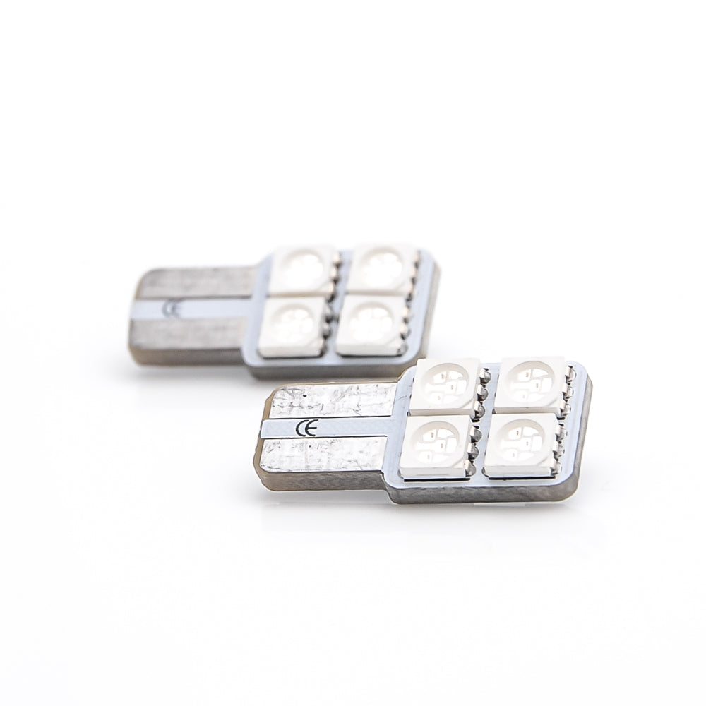 Fußraumleuchte 2 Stück W5W 4SMD CANBUS Rot 5050 Glassockel Lampe Birne - LEDRide