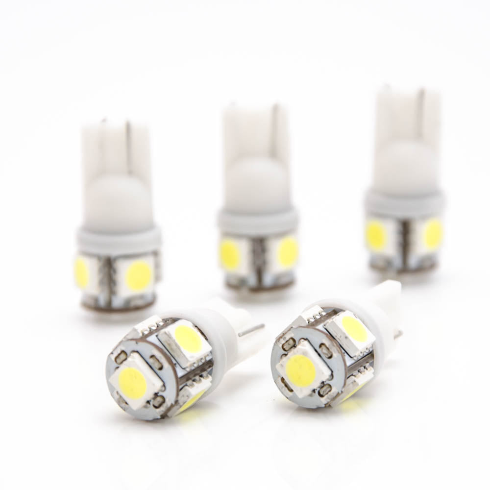5 Stück LED T10 W5W Glassockel 5 SMD 5050 weiß Innenraum Beleuchtung KFZ - LEDRide