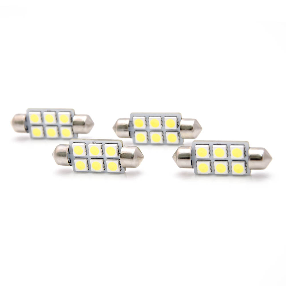 4x LED Soffitte C5W 39mm 5050 6 SMD weiß Innenraum Beleuchtung KFZ Festoon - LEDRide