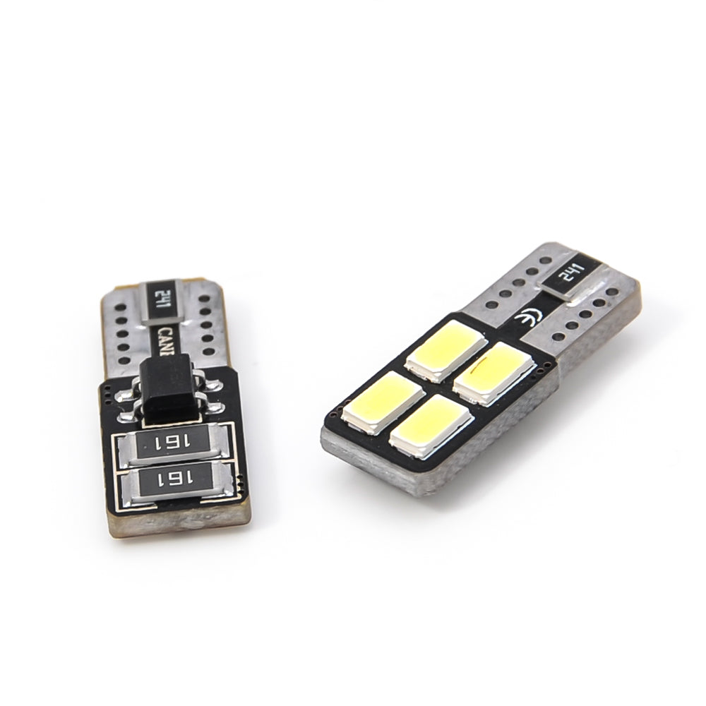 LED Fußraumleuchte 2 Stück Xenon Weiss 4SMD W5W T10 5730 CANBUS Glassockel Lampe - LEDRide