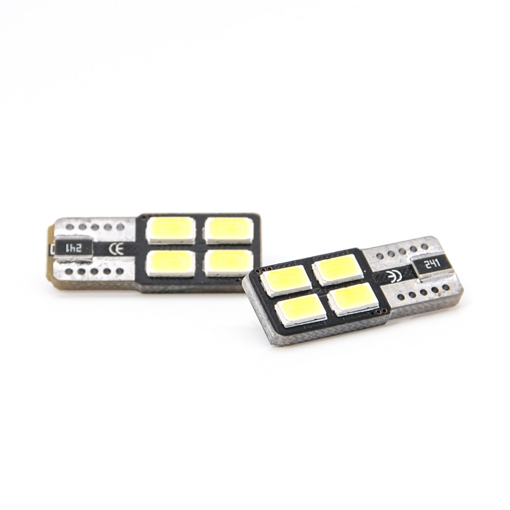 LED Fußraumleuchte 2 Stück Xenon Weiss 4SMD W5W T10 5730 CANBUS Glassockel Lampe - LEDRide