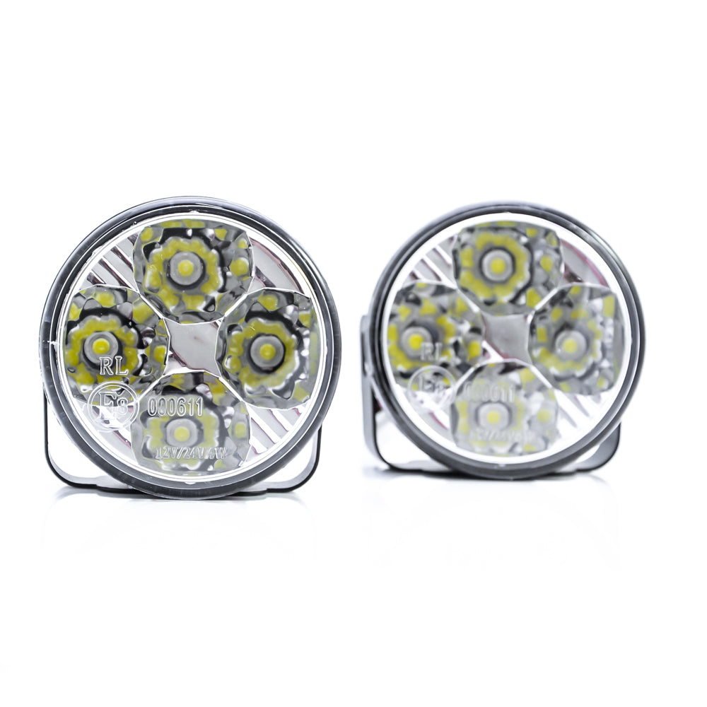 LED Tagfahrlicht 8 SMD rund Ø70mm E-Prüfzeichen R87 DRL 6000K - LEDRide