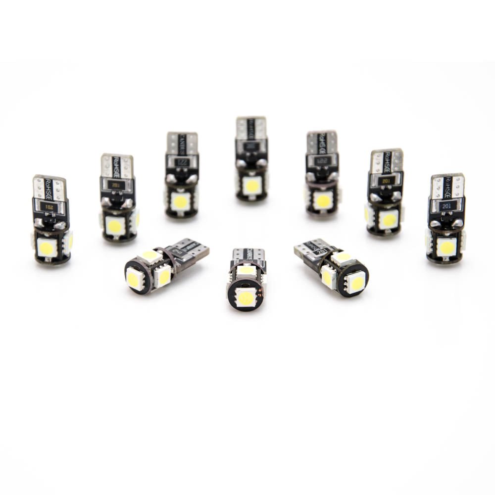 10 Stück W5W T10 5 SMD LED 5050 Canbus Lampe Innenraum - LEDRide