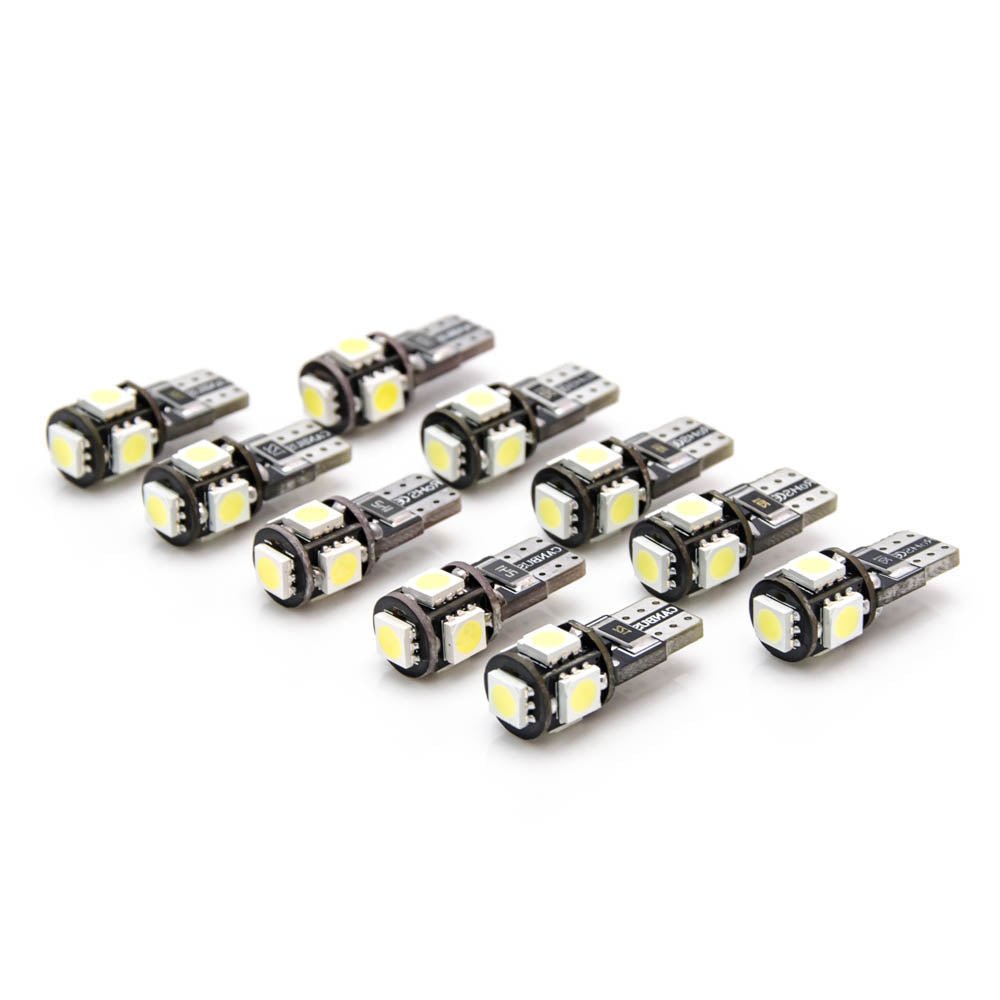 10 Stück W5W T10 5 SMD LED 5050 Canbus Lampe Innenraum - LEDRide