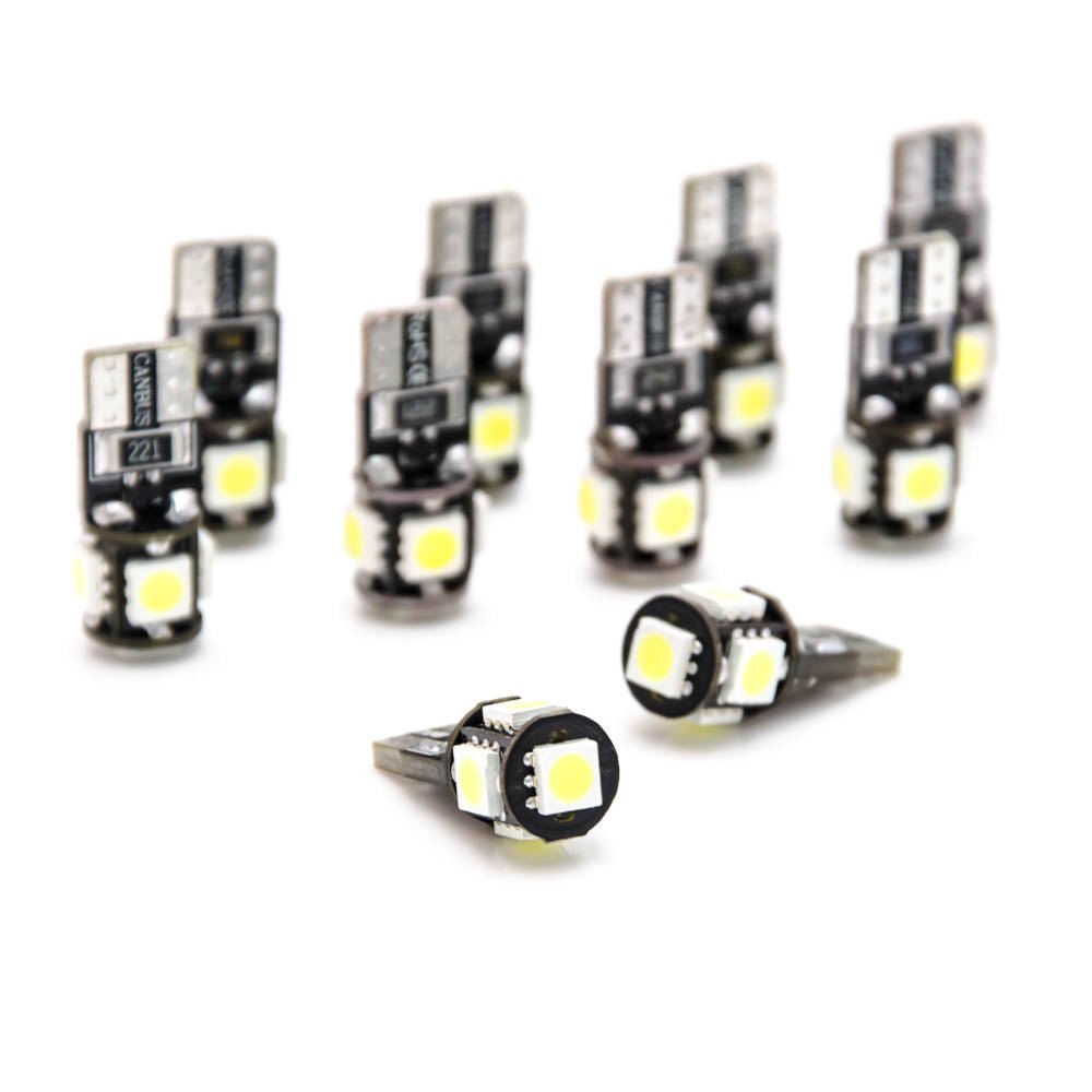 10 Stück W5W T10 5 SMD LED 5050 Canbus Lampe Innenraum - LEDRide