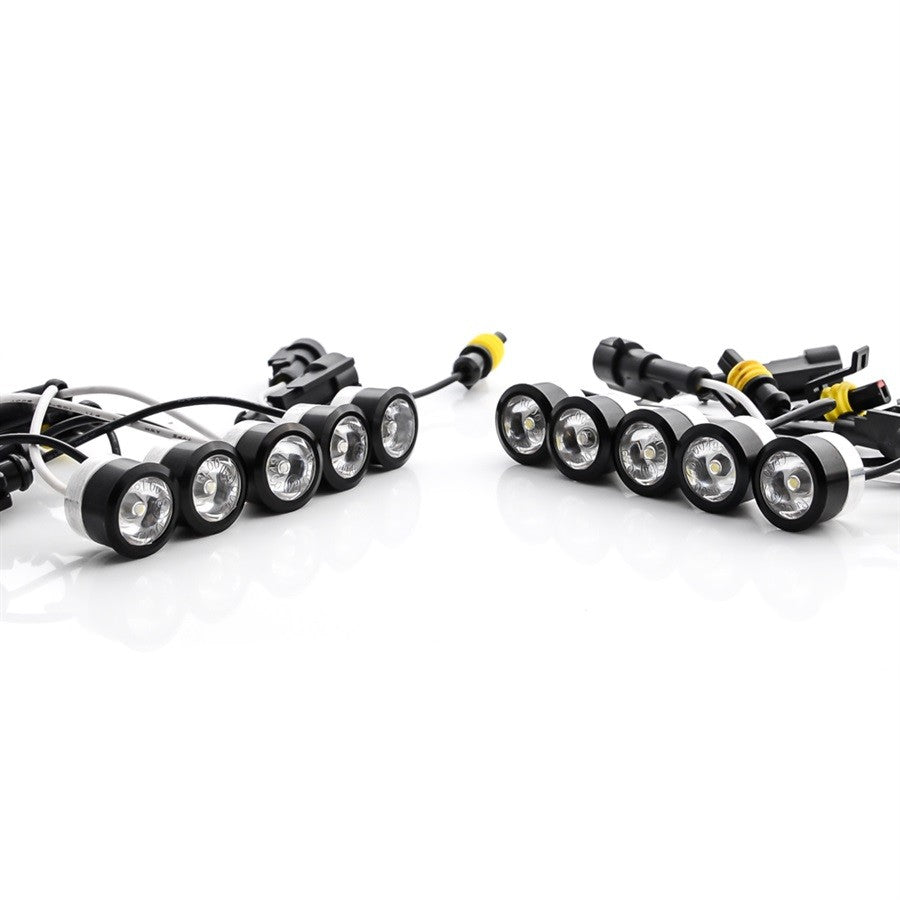 LED Tagfahrlicht Flex 10 SMD E-Prüfzeichen schwarz DRL 6000K 12V - LEDRide