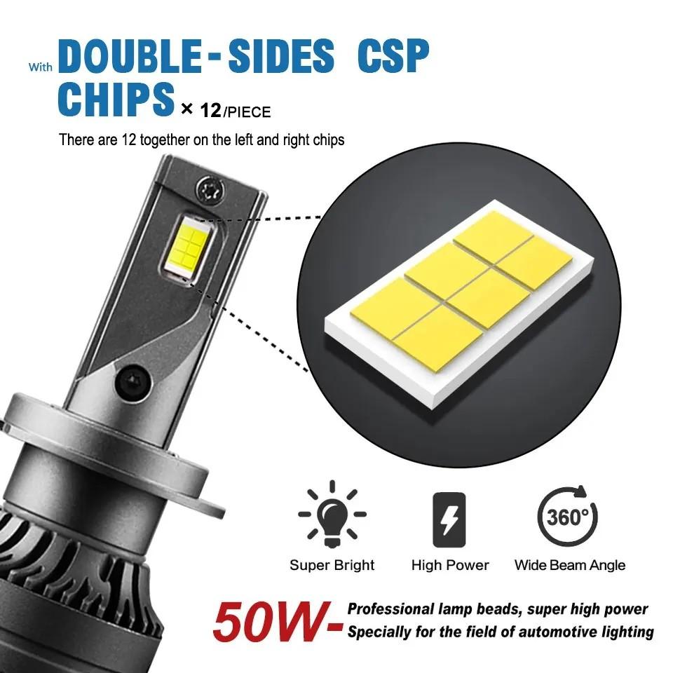 2x Ultra helle 35W H7 LED - Scheinwerfer Set | 6500K Tageslichtweiß | Canbus - kompatible Automobil - Lampen - LEDRide