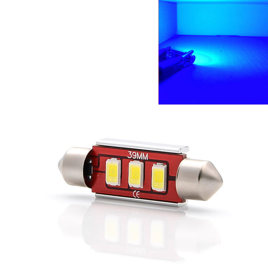 LED Soffitte C5W 39mm 3 SMD 5050 Blau Innenraum Beleuchtung mit Kühlrippen KFZ - LEDRide