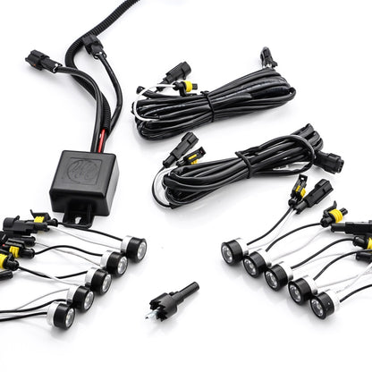 LED Tagfahrlicht Flex 10 SMD E-Prüfzeichen schwarz DRL 6000K 12V - LEDRide
