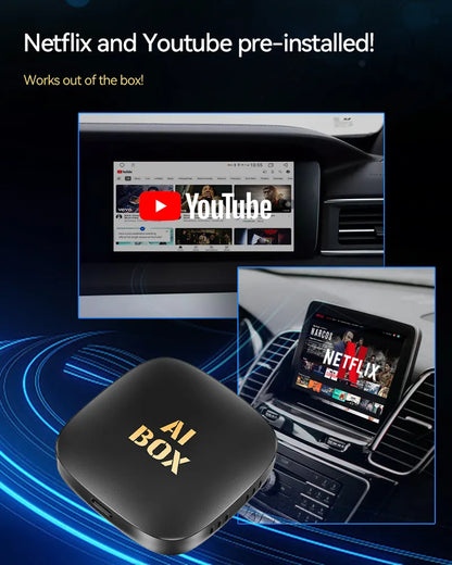 3-in-1 Ai Box Android 13 | Wireless CarPlay & Android Auto Adapter + Native Android | Wi-Fi 6, BT 5.0, Plug-&-Play