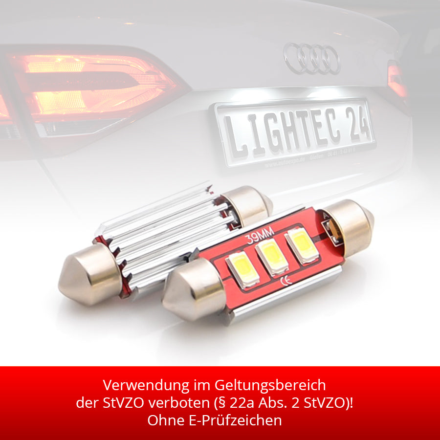 LED Kennzeichenbeleuchtung C5W 3SMD Soffitte 39mm CANBUS - LEDRide